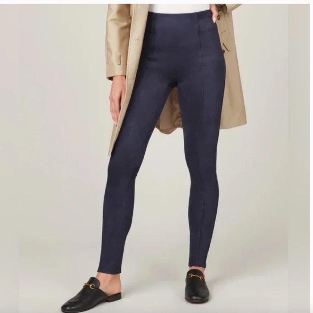 NWT Spanx  Faux Suede Leggings Classic Navy Size S